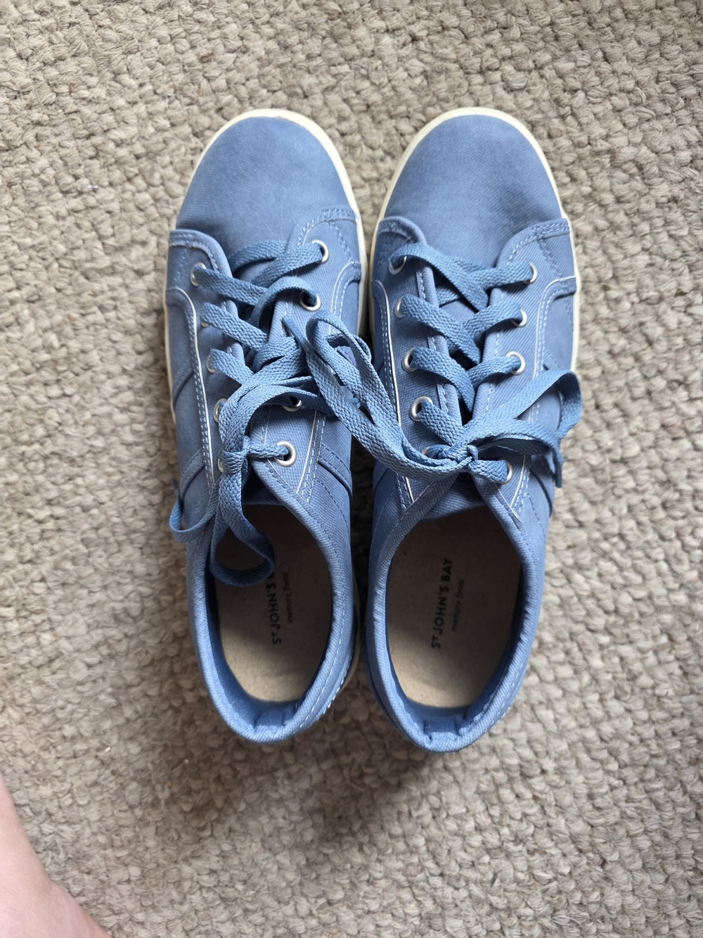 St. John's Bay Light Blue Canvas Lace-Up Sneakers